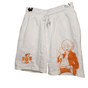 Anime Graphic White Casual Shorts